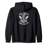 See You in Valhalla Thor Hammer Viking Zip Hoodie