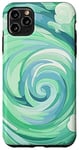 iPhone 11 Pro Max Swirl Green Color Illustration Pattern Abstract Art Case