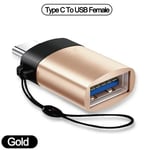 Adaptateur audio de type C vers Jack 3.5mm,séparateur d'écouteurs,Abrters pour Huawei Xiaomi OPPO,connecteurs de téléphone portable USB vers Type C - Type B-Gold