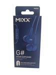 Mixx G# in-ear earphones 3.5mm audio jack in-line wired earbuds headphone blue