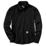 Carhartt Mens Half Zip Thermal Long Sleeve T Shirt - Black - Size Small