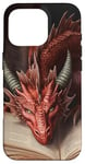 iPhone 16 Pro Aesthetic Gothic Red Dragon Reading Book Painting Bookish Case