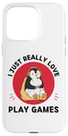 iPhone 15 Pro Max Kawaii Penguin I Just Really Love Cute Play Games Lover Case