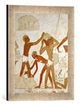 Kunst für Alle 'Encadré Image de XVème siècle V. CHR Ouvriers Transport/ägypt. Mural Fois. en Pression dans Le Cadre de Photos, 30 x 40 cm Fait Main de qualité, Argent Raya