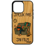 Coque J'peux Pas J'ai Film Pour Iphone 16 Pro Max Bois Naturel Silicone Design Je Humour Television Dessin Animé Manga Texte Jpeux Apple