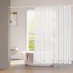 WOLTU Rideau de Douche 240x200 cm avec Aimant en Bas, Rideau Salle de Bain EVA Semi-Transparent Imperméable Anti-moisissure avec Motif 3D et 14 Crochets pour Douche et Baignoire