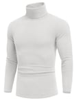 COOFANDY Pull col roulé Chemise col roulé Pull col Montant col Montant Pull col roulé Homme Blanc 3XL