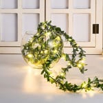 Julgåva Festival Present Varm Vit Tiny Green Leaf Garland Semester Koppartråd Fairy String Lights Till Jul Fest Nyår Bröllop Gratis Frakt