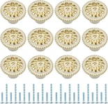 12 Pièces Boutons de Tiroir Ronds,Poignée Cuisine avec 2 Vis de Taille pour Meubles,Armoire,Commode,Parfait pour Porte,Bureau,Chambre,Placard (Blanc)