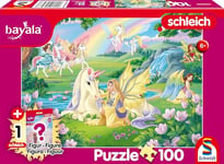 Schmidt Spiele 56563 Bayala, Licornes Magiques, Puzzle pour Enfants de 100 pièces, avec Une Figurine Schleich Originale, Multicolore