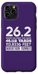 Coque pour iPhone 11 Pro 26,2 MILES 46,112 YARDS 313,886 PIEDS MARATHON COURNER Meme