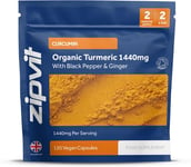 Zipvit Organic Turmeric Curcumin 1440mg with Organic Black Pepper and Ginger 120