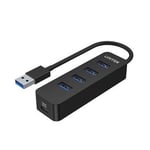 UNITEK USB 3.0 4-Port Hub with USB-A Connector Cable. Includes 4x USB-A Ports, 1x USB-C Power Port 5V 2A. Data Transfer Rate up to 5Gbps. Plug &amp; Play.  H1117A