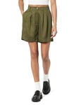 The Drop Women's Rios Relaxed Pleated Shorts, Dark Forest, XX-Large