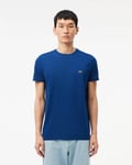 Lacoste Mens Crew Neck Pima Cotton Jersey T-shirt - Blue - Size Medium