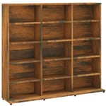 Tagère de Rangement pour cd/dvd Bibliothèque - pour Bureau Salon Chambre Cuisine Chêne fumé 102x23x89,5 cm Bois d'ingénierie BV957535