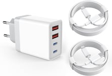 Pour Iphone Prise De Chargeur Et Câble Lightning 2 M Pour Apple Iphone 14 Pro Max/13/12 Usbc Usb Type C Prise De Chargeur Rapide Pour Ipad Mini Pro Adaptateur Secteur À Ports Multiples