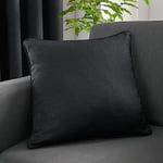 Fusion - Coussin Noir (43 x 43 cm) - Rembourrage Inclus - Bord passepoilé - Rideaux Assortis Disponibles - Coussin Noir avec Housse Incluse/Insert de Coussin - Collection Strata