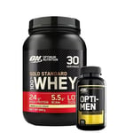 100 % Whey Gold Standard Myseprotein 908 g + Opti-Men, 90 tabletter