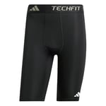 adidas Men's TECHFIT COMPRESSION TRAINING SHORT TIGHT, Black, L