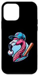 Coque pour iPhone 12 mini Flamant Rose Casquette Baseball Cool