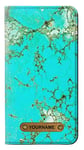 Turquoise Gemstone Texture Graphic Printed PU Leather Flip Case Cover For iPhone 11 Pro PU Leather Flip Case Cover For iPhone 11 Pro with Personalized Your Name on Leather Tag