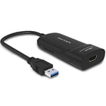 WAVLINK Adaptateur USB 3.0 vers HDMI vidéo Externe Fin Carte écran d'affichage Prend en Charge 2048×1152 Résolution avec Port Audio pour PS4 Xbox et Switch sur PC, Mac Linux Windows 10/8/7/XP-Noir