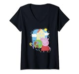 Womens Peppa Pig House on a Hill V-Neck T-Shirt