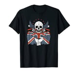 Union Jack Flag Motorcycle Biker Skull British Isles UK Flag T-Shirt