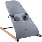 Childhome - Berceau à bascule pour bébé, transat, nid de bébé, balançoire, chaise à bascule, housse pour bébé, sangle rembourrée lavable, jersey gris