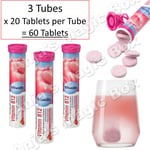 3 Tubes MIVOLIS Vitamin B12 * 60 effervescent Tablets, Straw/Raspberry Flavour