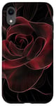 Coque pour iPhone XR Rose Minimalisme Abstrait Lignes Art Floral Nature