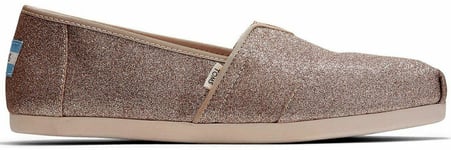 Toms Classic Gold Glitter Womens Canvas Espadrilles Shoes