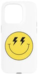 Coque pour iPhone 15 Pro Yeux lumineux jaunes des années 70 souriant souriant