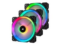 Corsair LL Series LL120 RGB Dual Light Loop Fan 3-pack Blå Grøn Orange Lilla Rød Hvid Gul 120 mm