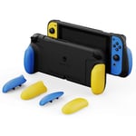 Skull & Co. GripCase: A Dockable Protective Case with Replaceable Grips [to fit all hands sizes] for Nintendo Switch [No Carrying Case] - Yellow+Blue [Fortnite Season Special]