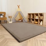 Paco Home Tapis Chambre Enfant Bebe Fille Garcon Moelleux Antidérapant Moderne, Dimension:80 cm Rond, Couleur:Beige