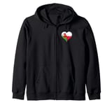 Polish Welsh? A Small Flag in Heart for Poland Wales Zip Hoodie