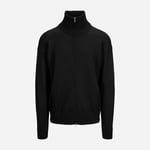 Full Zip Jacket High Neck Wool - Black