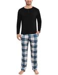 Uniexcosm Ensemble Pyjama Homme à Carreaux Pyjama à Carreaux Homme Pyjama Homme Hiver Coton Manche Longue Vêtements de Détente PAT1 L