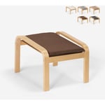 Repose-pied en bois au design scandinave pour fauteuil canapé de salon Sylt Couleur: Marron