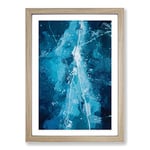 Big Box Art The Cracked Ice in Abstract Framed Wall Art Picture Print Ready to Hang, Oak A2 (62 x 45 cm)