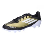 adidas Mixte F50 Club Messi Football Boots Flexible Ground Chaussures, Gold/Footwear White/Carbon Black, 41 1/3 EU