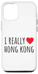 Coque pour iPhone 14 J'aime vraiment Hong Kong