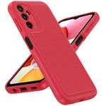 FNTCASE for Samsung A14 Phone Case: Dual Layer Shockproof Drop Protection Case - Galaxy A14 4G/5G 360 Military Grade Protective Mobile Phone Cover Rugged Matte Heavy Duty Slim TPU Cases-Red