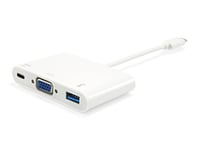 Equip 133462 hub & concentrateur USB 3.0 (3.1 Gen 1) Type-C Blanc - Hubs & concentrateurs (USB 3.0 (3.1 Gen 1) Type-C, USB 3.0 (3.1 Gen 1) Type-A,USB 3.0 (3.1 Gen 1) Type-C,VGA, Blanc, Plastique, Chine, CE, RoHS)