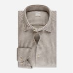 Fitted Body Flanel Shirt - Ligth Beige Check