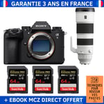 Sony A9 III + FE 200-600mm f/5.6-6.3 G OSS + 3 SanDisk 64GB Extreme PRO UHS-II SDXC 300 MB/s + Ebook '20 Techniques pour Réussir vos Photos' - Appareil Photo Professionnel