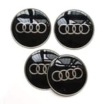 4-pack - Audi navkapslar / hjulnavsemblem - bil 69 black