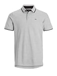 Jack & Jones Men's Jjepaulos Polo Ss Noos Polo Shirt, Grey (Light Grey Melange Detail: Slim Fit - Melange), XS